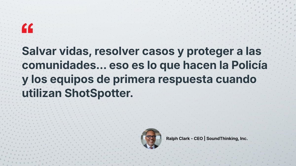 jemagin's tweet photo. Tecnología que marca la diferencia cuando cada segundo cuenta. ⏱️
En este mensaje, @ralphaclark, CEO de @soundthinking_ , destaca el papel de #ShotSpotter en la respuesta ante incidentes con armas de fuego. 
⚠️Menos del 20 % de estos incidentes generan una llamada al 911, una realidad que ha sido central en el desarrollo de esta tecnología desde sus comienzos.
⚠️Al detectar los disparos y proporcionar una ubicación precisa en cuestión de segundos, ShotSpotter aporta información clave para que la Policía y los equipos de primera respuesta puedan actuar rápidamente.

#SoundThinking #ShotSpotter #ShotSpotterSavesLives #ShotSpotterSalvaVidas