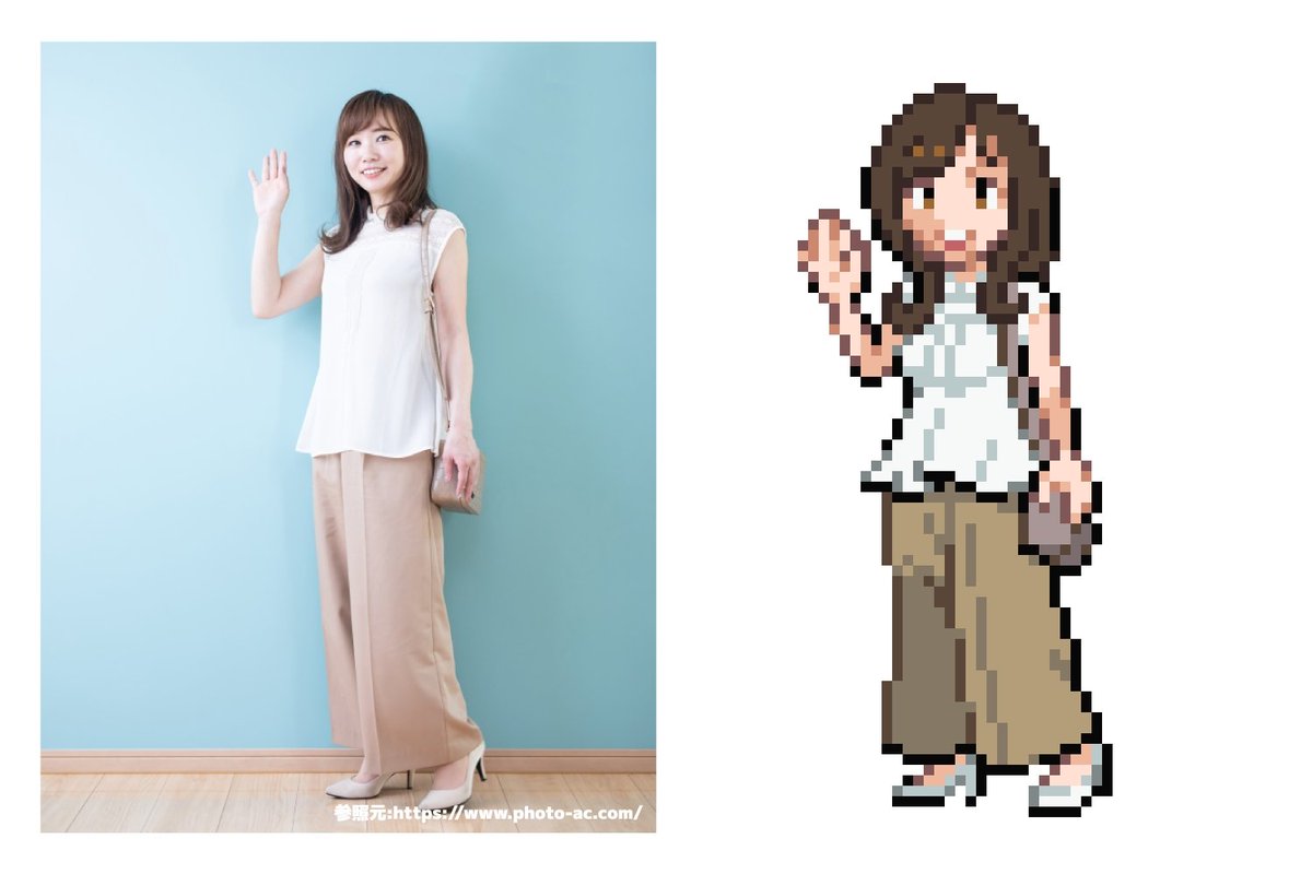 gopokenohito's tweet photo. 実写をドット絵に④ https://t.co/uOZz6w00FO
