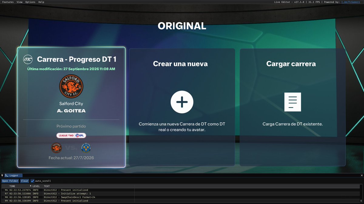 Alangoitea02's tweet photo. 🚨 FC 27 GRATIS + LIVE EDITOR ⚽🔥
🆕 V1.0.2

1️⃣ Bajá FC 27 LITE y abrilo una vez hasta el menú para generar licencias.

2️⃣ Descargá: https://t.co/Qytx9Ez1jC

3️⃣ Ejecutá el .BAT.

⚠️ Por las dudas, borrá el archivo version.dll de la carpeta del juego. https://t.co/exkrT0m3E8