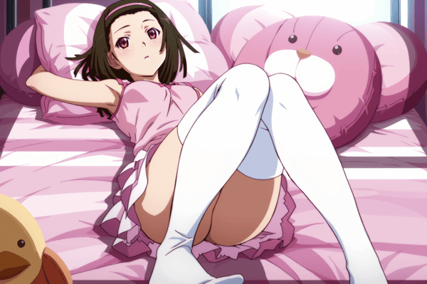Iorifeetlicker's tweet photo. Look, I'm an old fart, born in a year that begins with 198x. Back in my days, otakus argued that teen looking characters were not lolis.

Nadeko Sengoku was an old hag. Now she's some toddler in the deranged minds of the puritans. https://t.co/54VmnUfhbw