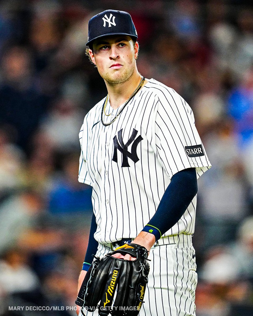 ESPNInsights's tweet photo. Cam Schlittler is the first player in Yankees history with multiple postseason outings of 10 K and 0 R allowed and they have both come against the Red Sox ⚾
 
His postseason stats vs BOS: 14.1 IP, 0 R, 22 K 🔥 https://t.co/iUwIRWBQll