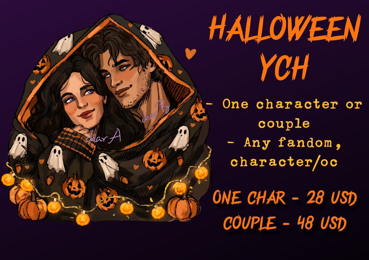 ReDreArt's tweet photo. 🎃 Halloween YCH 🎃

Slots are limited | Finished before Halloween !🌻

I’m opening these to help cover surgery and medication expenses for someone close to me

You can choose one character or a couple, any fandom or OC is welcome no limits at all 💛 https://t.co/0qKDPnTEib