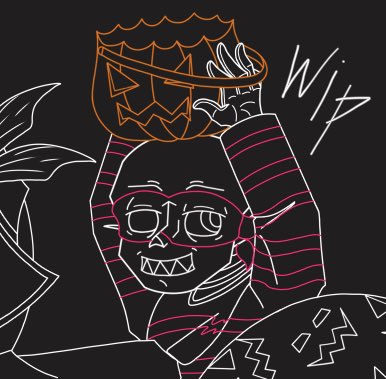 ph0b0s21's tweet photo. I’ve changed the style of Sans’s skull + I’m getting ready for Halloween! 🎃 [ #WIP ] https://t.co/64OXH10qfd