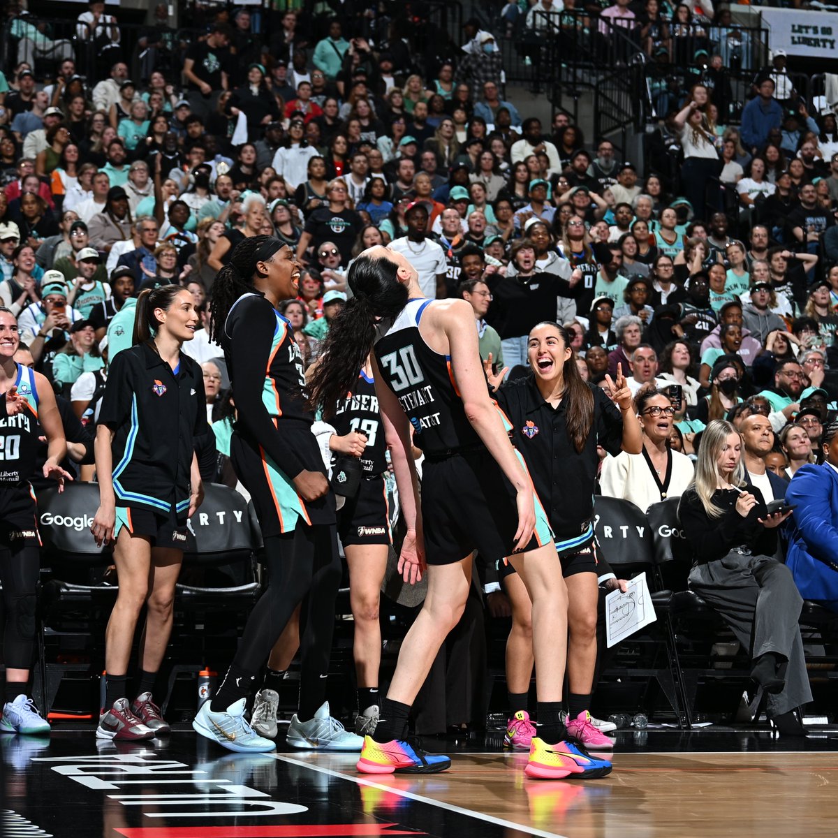 WNBA's tweet photo. POV: YOU JUST BECAME THE FIRST NO. 8 SEED IN WNBA HISTORY TO DEFEAT A NO. 1 SEED 🚨

2026 WNBA Playoffs presented by @googlepixel https://t.co/Z5la1OVuxS