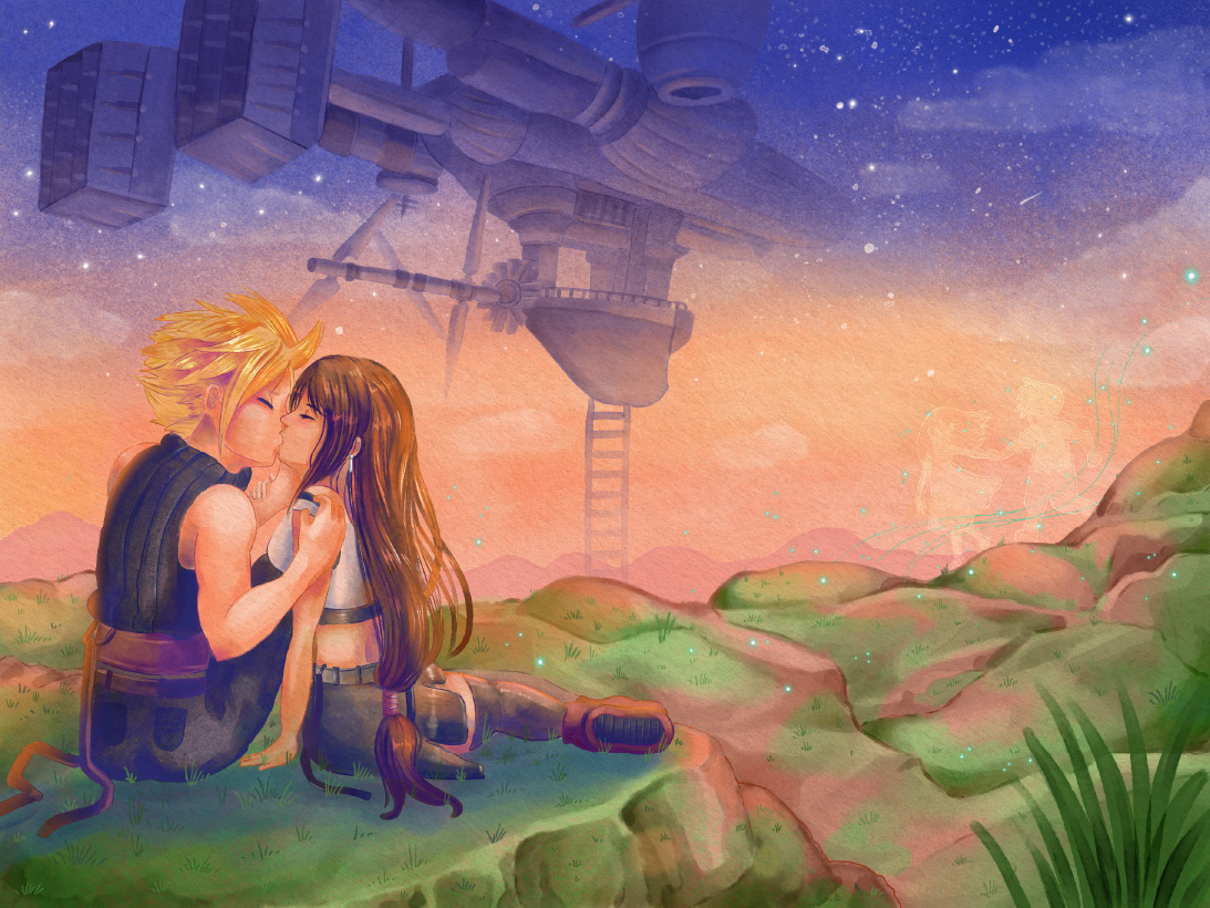 crismasART's tweet photo. Spent the last several months on and off working on this. Had to stop before I overworked it too much, but I'm happy to finally finish something CT related~ 
#cloti #ff7 https://t.co/Wg2LC7ksmS