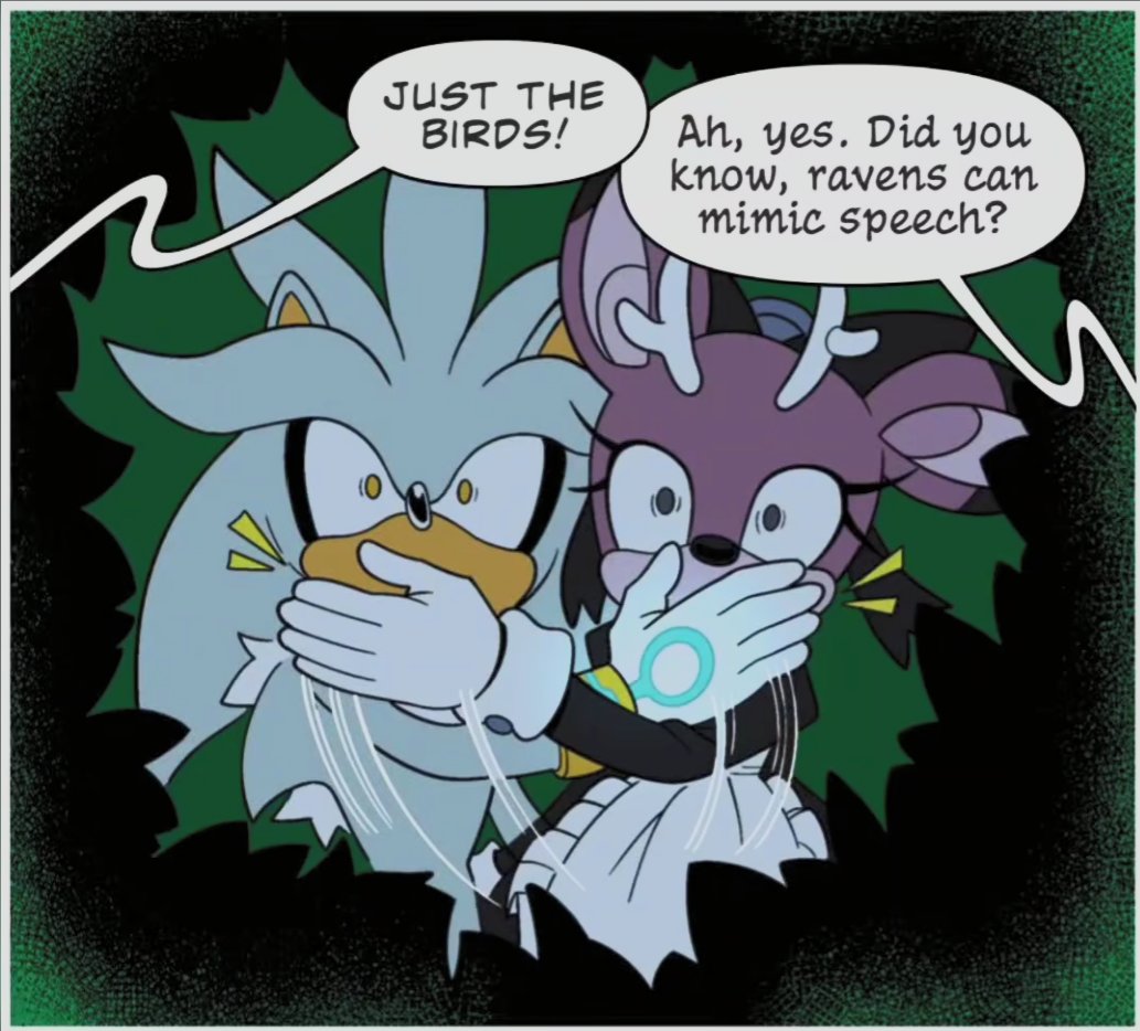 _rando_d's tweet photo. idw sonic 90 spoilers

these two have actual chemistry and don't feel like coworkers like silvaze does

they're actually so adorable together, why can't this be the main silver ship instead of the constant silvaze teasing?

Also, #silvapple as a ship name??? Actually genius https://t.co/PUYA1IipVu