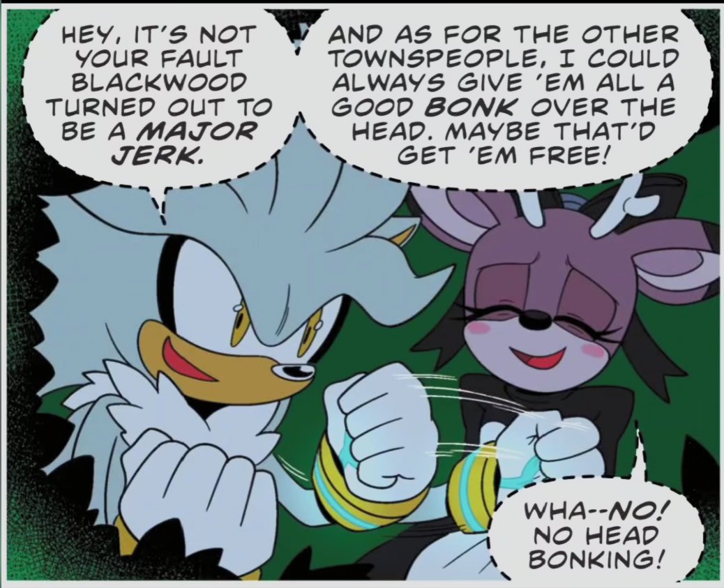 _rando_d's tweet photo. idw sonic 90 spoilers

these two have actual chemistry and don't feel like coworkers like silvaze does

they're actually so adorable together, why can't this be the main silver ship instead of the constant silvaze teasing?

Also, #silvapple as a ship name??? Actually genius https://t.co/PUYA1IipVu