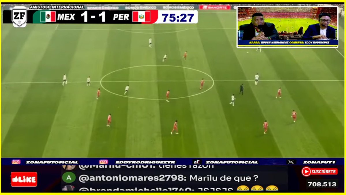 luriaot's tweet photo. Acá seguimos con el amistoso entre México 🇲🇽 1 - Perú 🇵🇪 1
Empataron 😢 https://t.co/LoBJxtVGbS