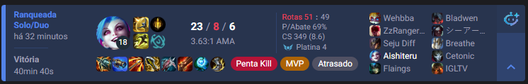 Sanfradinho's tweet photo. Vida de mono jinx é complicado, meu top e mid se matando e dando chase em um kayn feedado e morrendo, tive que fazr milagre com essa nami https://t.co/qFyBNkO2KN