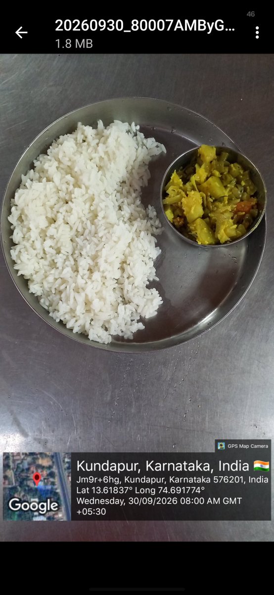 premetricgk's tweet photo. Pre metric girls hostel kundapur 
Breakfast 
30.9.26
#SocialAudit_SWDMeals 
#SocialWelfare_Karntaka
@sw_udupi https://t.co/p5YEEUWfp6