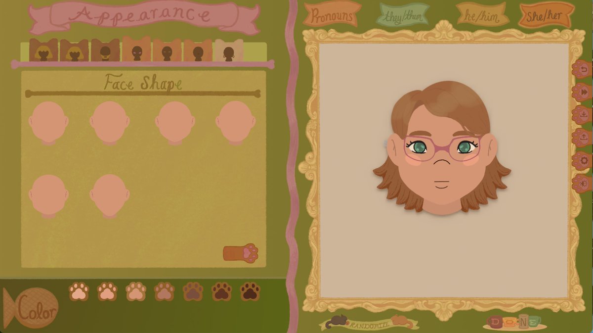 KittyCornerVN's tweet photo. Sneak peek at character customization in Kitty Corner Cafe!

I’ve been creating this game for ~ 3 years &amp; this was one of the first areas of the game that I made art for because I love customization!😋 Excited to share more of the hairstyles especially!
#CozyGames #WholesomeGames https://t.co/yqJX9fZe3m