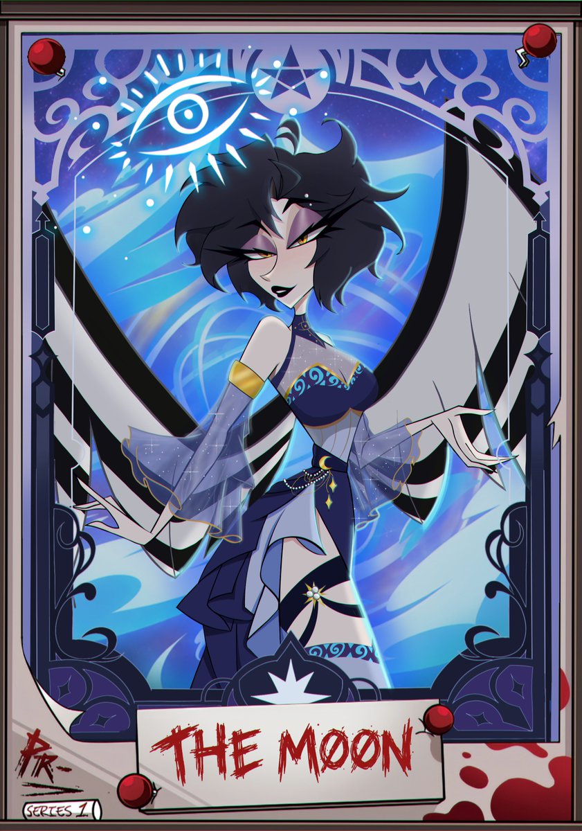NeydaPatty107's tweet photo. Dibujo inspirado en la merch de las Cartas Tarot de Helluba boss 🫴🫧

Me gustó mucho la merch por lo que decidí incluir a Ney en esto yaya jaja elegí esa carta por obvias razones ✨💐

#hazbinhotelseason3 #HazbinHotelFanarts #HazbinhHotelFanart  #neymoonligth #hazbinhotelOC https://t.co/ZcdEfbpI10