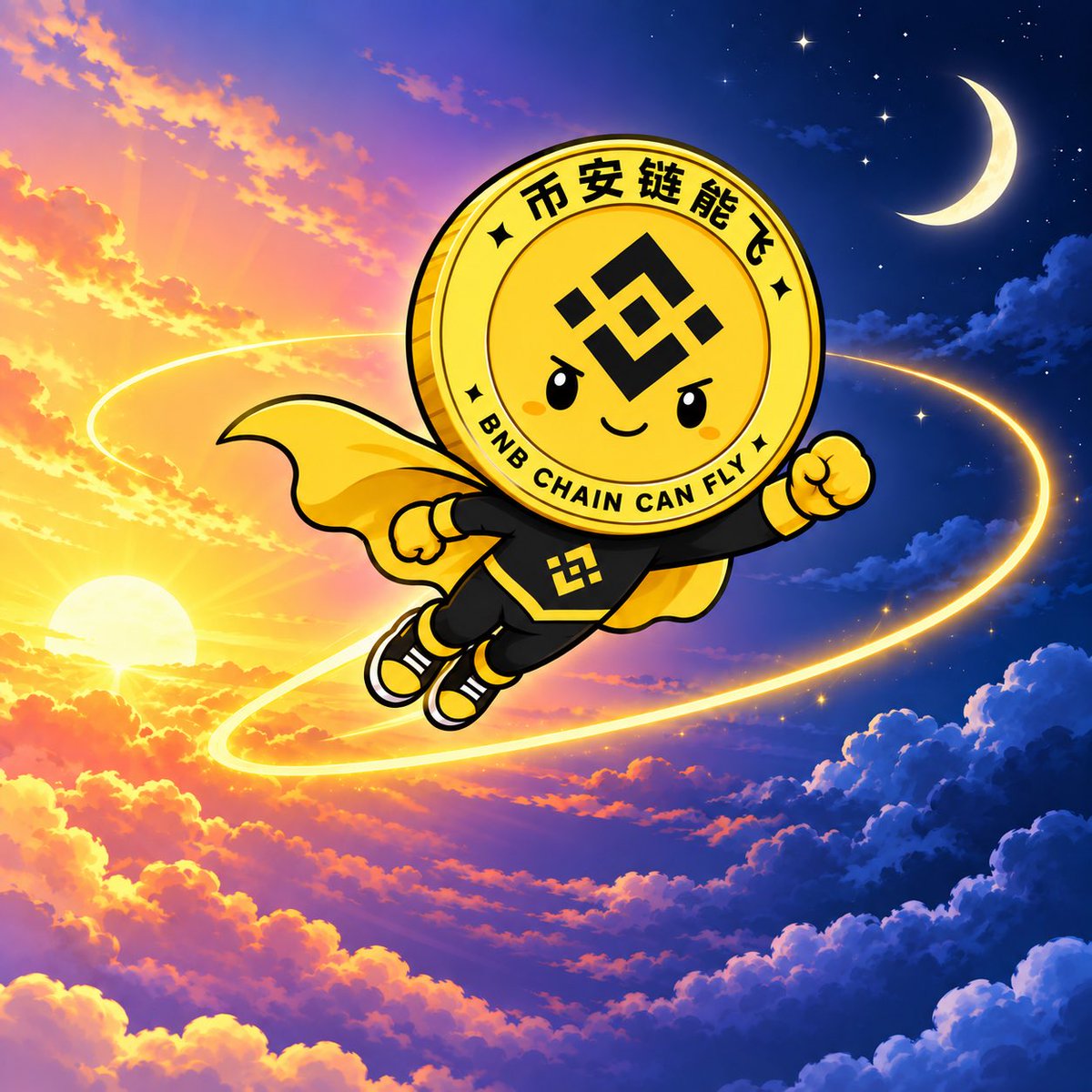 BnbChainCanFly's tweet photo. BNB Chain can fly from sunrise to night and from night to sunrise. Bnb Chain can fly Everytime. 

在币安人生, 币安链能飞. 

#币安链能飞 https://t.co/8Rgyepwg0B