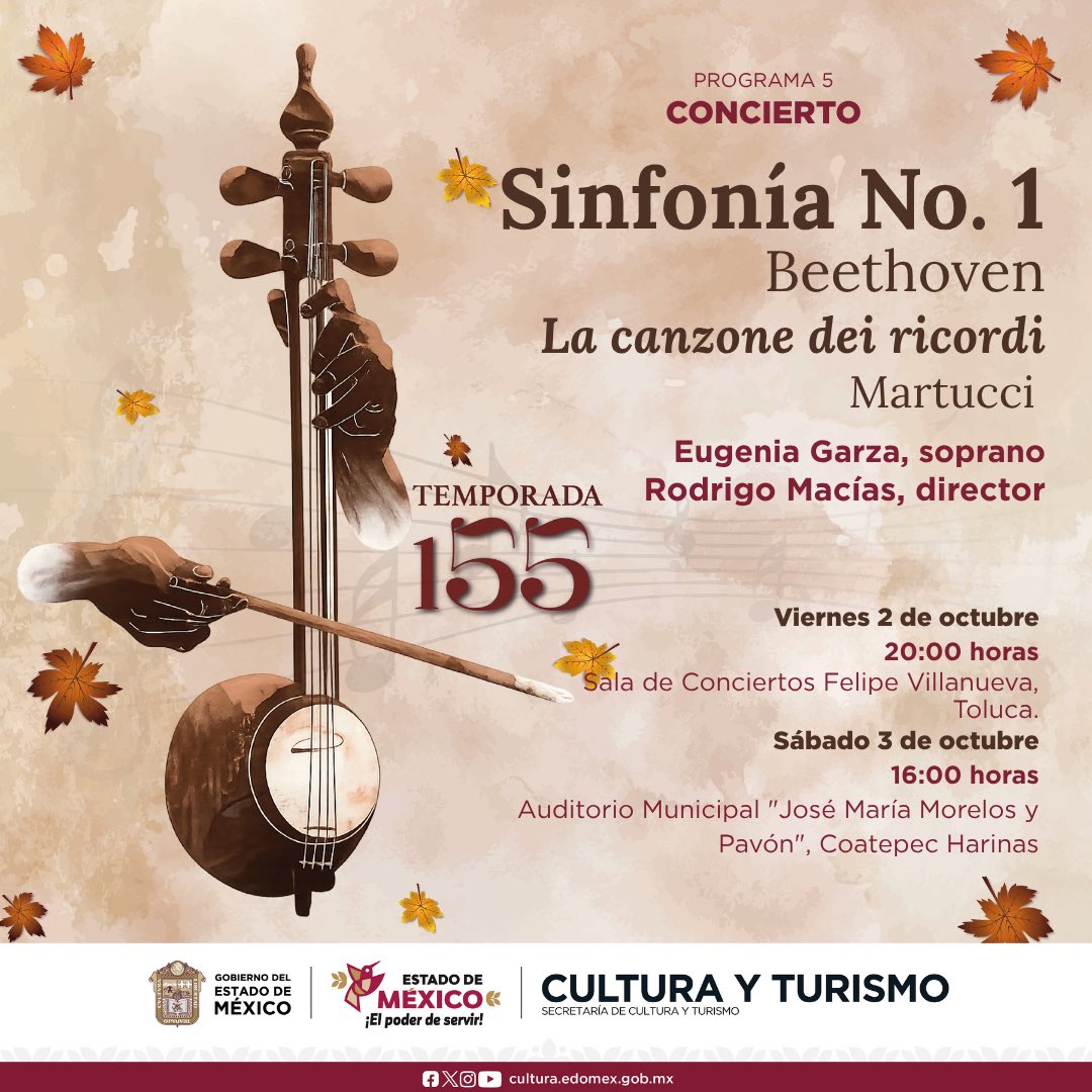 OSEMoficial's tweet photo. En el #Programa5 damos la bienvenida a la soprano Eugenia Garza, para dos imperdibles conciertos en Toluca y presentándonos por primera vez en el municipio de Coatepec Harinas, bajo la dirección de @maciasrodrigo_ .

#ElPoderDeServir https://t.co/SVG9Gmq1k2