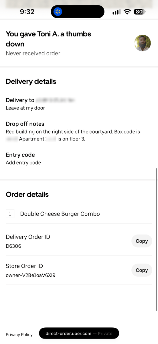 seebruh19's tweet photo. 🚨 @Uber_Support Your driver dumped my package at a random door in a 500-unit building, then deliberately framed the photo to hide the wrong address. I left exact directions. This isn’t a mistake—it’s photo fraud. Will you fix this publicly or keep ignoring it? 📦 #UberEats https://t.co/VgWZ9sXLIx