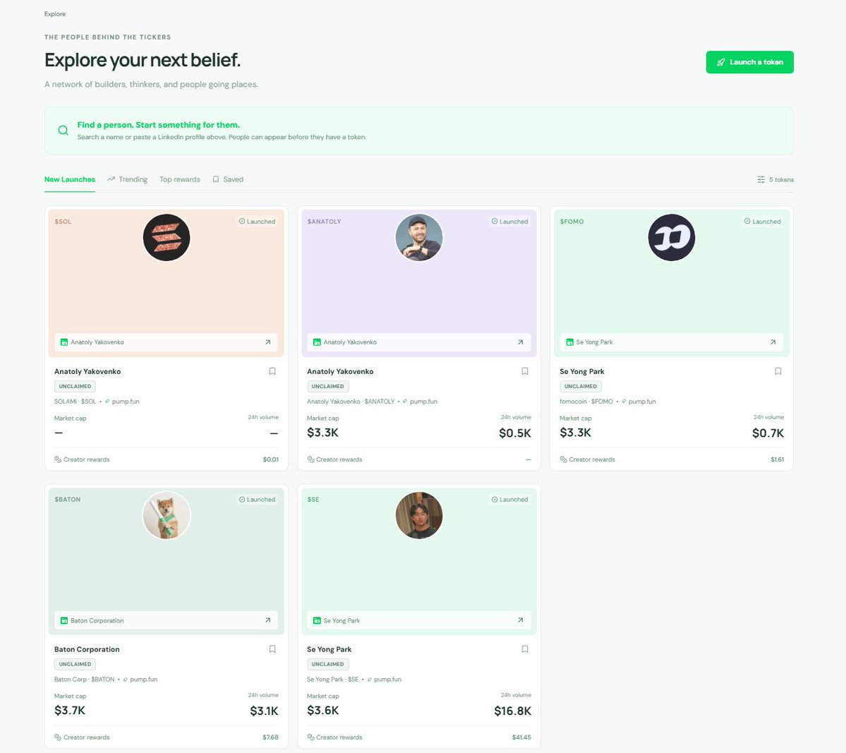 cashedinapp's tweet photo. We've had a number of new launches within the first few minutes of $CASH being out, nice to see this!

@toly @seyong and others including even @pumpfun's own Baton Corporation, wow! 👀

Be sure to let them know to claim via LinkedIn! https://t.co/6pwmX807aV