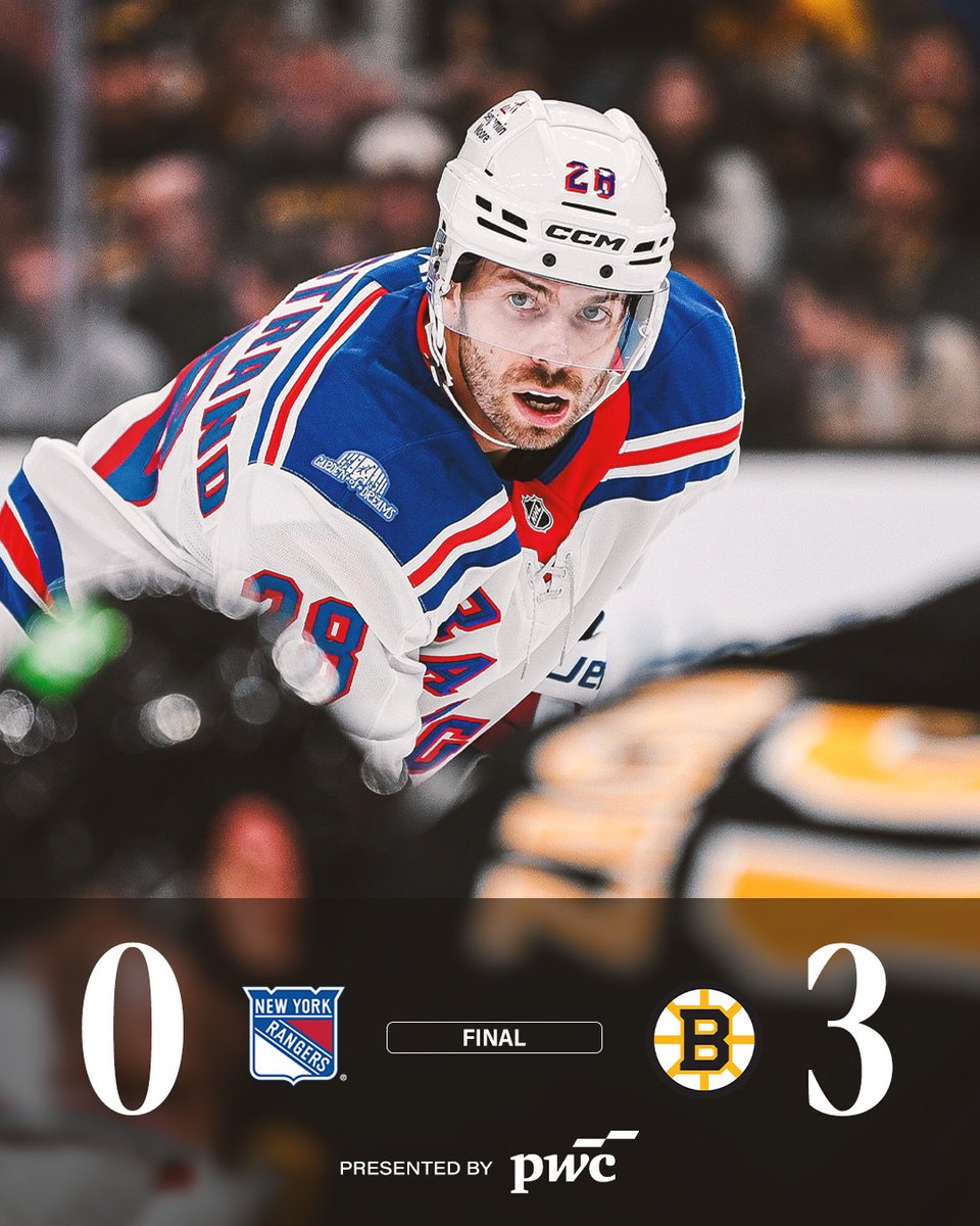 NYRangers's tweet photo. Final score from Boston

Back at The Garden on Thursday https://t.co/pcRlDFzCvr