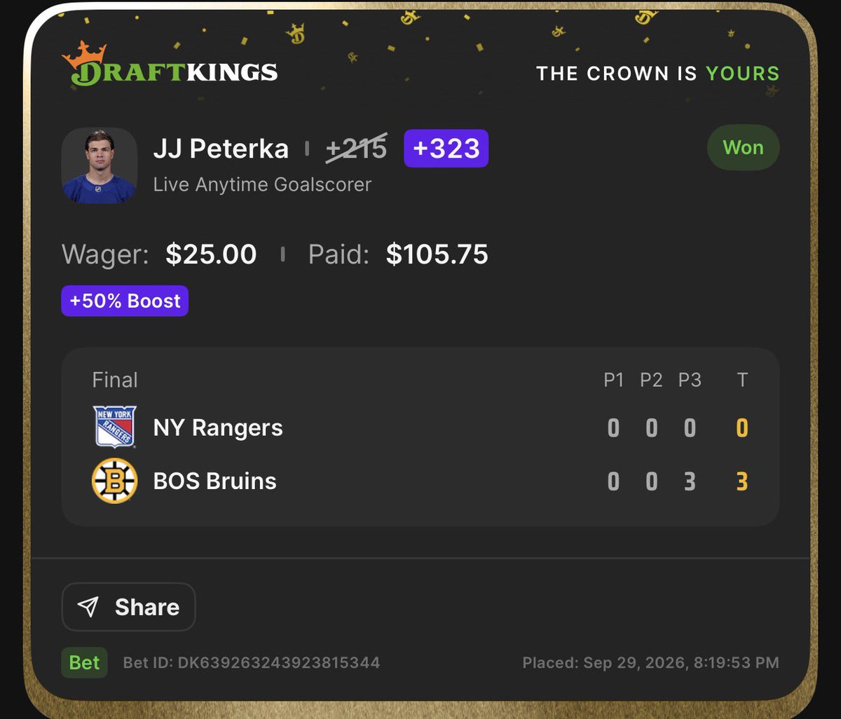 waymakerlil's tweet photo. JJ Peterka Lights the Lamp = 93rd Goal w/ 93 days left in year #gematria #nhl #nhlbruins https://t.co/na1lTY1wfD