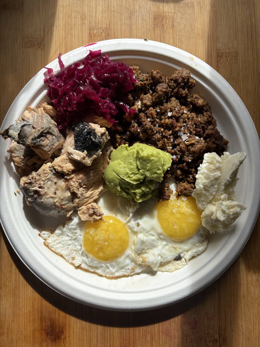 MrsKristinaCook's tweet photo. My husband and I had coffee and brunch together today, just the two of us. ❤️

We had butter coffee with an egg yolk, lots of butter, vanilla bean and salt. Ground beef, salmon, eggs, avocado, cultured butter, and sauerkraut.

Nourishment is about more than just food, it’s about surrounding yourself with the people and things you love. And I love sharing food with the people I love.