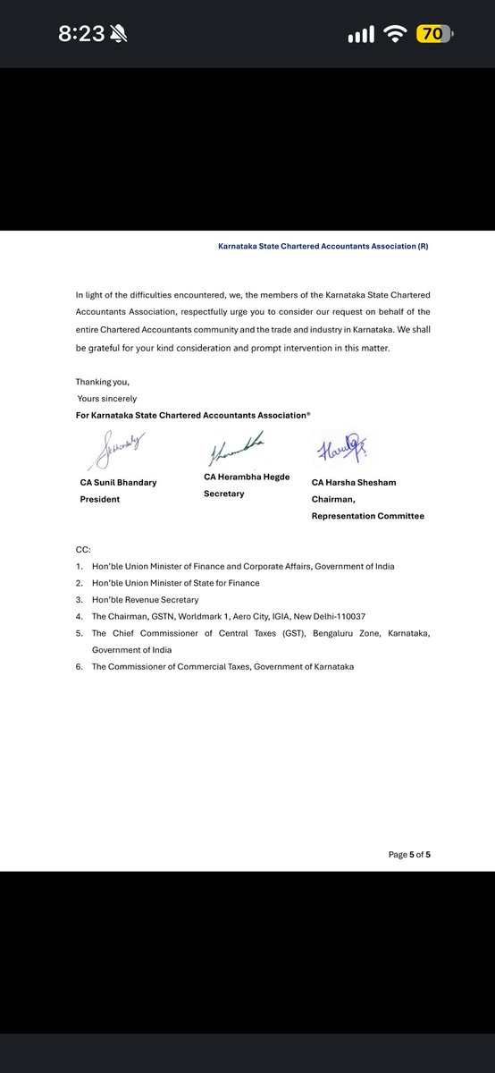 rambajajgst's tweet photo. The Karnataka State Chartered Accountants Association (KSCAA) has submitted a representation to the Chairman, CBIC, regarding the continued non-availability of Form GSTR-9 (Annual Return) and Form GSTR-9C (Reconciliation Statement), along with their offline utilities, on the GST portal for FY 2025-26

Ram Bajaj
8696424223

For Regular GST Updates, Join this Group
https://t.co/xfAKdNMUwv