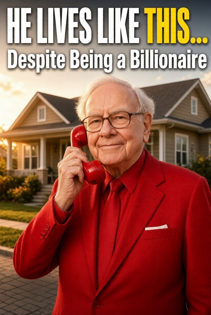 RichCelebVault's tweet photo. ⭐Step inside the world of Warren Buffett — the billionaire who became famous not for luxury, but for living simpler than almost anyone with his level of wealth. 
 Watch here: https://t.co/b1y9mOE1wQ

#WarrenBuffett #BuffettLifestyle #SimpleLiving #BerkshireHathaway #OmahaOracle https://t.co/FHp0PR9cZT