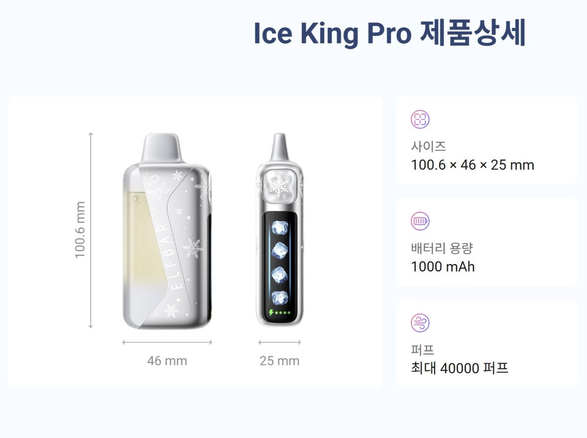 Hd_elfbar's tweet photo. ❄️ ICE KING PRO ❄️

さらにひんやり、味はもっと濃く。
吸いごたえのあるフレーバーを楽しみたい方におすすめです✨

💰 30,000ウォン
📦 日本への発送も対応可能です🇯🇵

気になる味や在庫については、お気軽にDMください！

#ICEKINGPRO #ニコパフ #韓国電子タバコ #韓国旅行 https://t.co/DvcovUHVOo