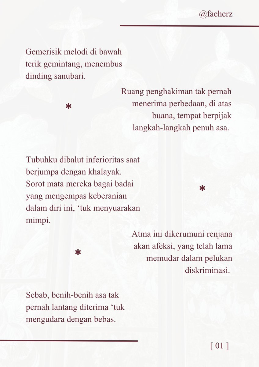 faeherz's tweet photo. ㅤㅤㅤㅤㅤ Merekah di atas ladang: Tak hanya ada satu jenis puspa, melainkan beragam rupa puspa tampak indah berbaris bersama. 🥀*) https://t.co/nw5DJKJLWI