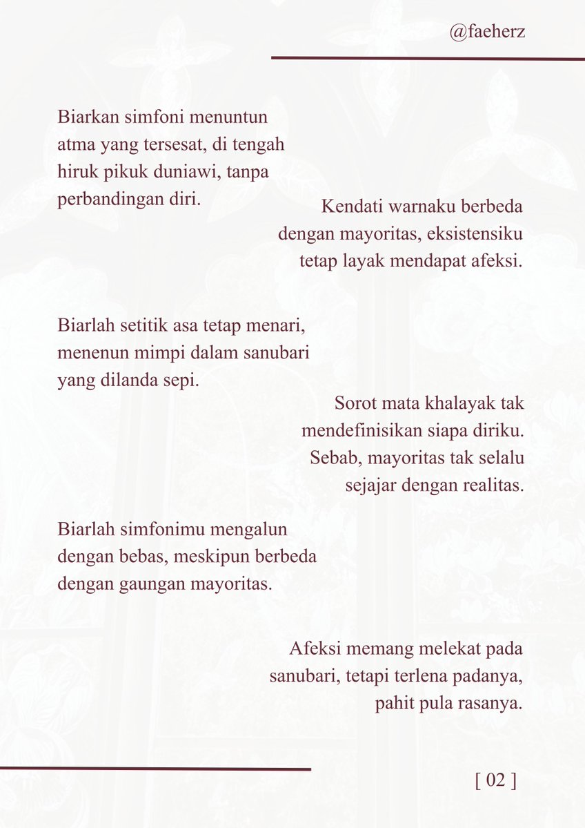 faeherz's tweet photo. ㅤㅤㅤㅤㅤ Merekah di atas ladang: Tak hanya ada satu jenis puspa, melainkan beragam rupa puspa tampak indah berbaris bersama. 🥀*) https://t.co/nw5DJKJLWI