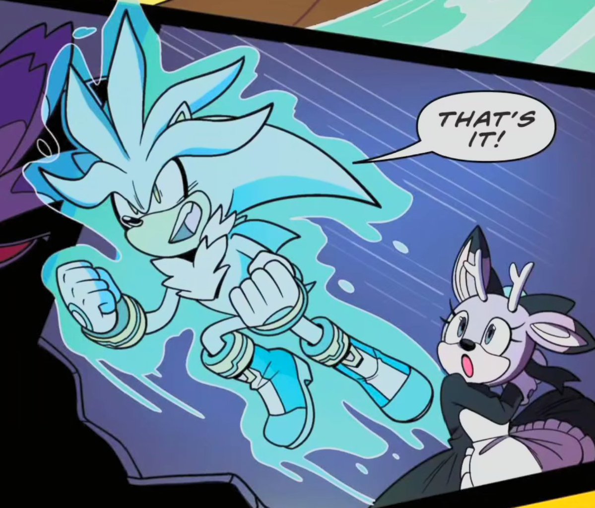 _rando_d's tweet photo. idw sonic 90 spoilers

these two have actual chemistry and don't feel like coworkers like silvaze does

they're actually so adorable together, why can't this be the main silver ship instead of the constant silvaze teasing?

Also, #silvapple as a ship name??? Actually genius https://t.co/PUYA1IipVu