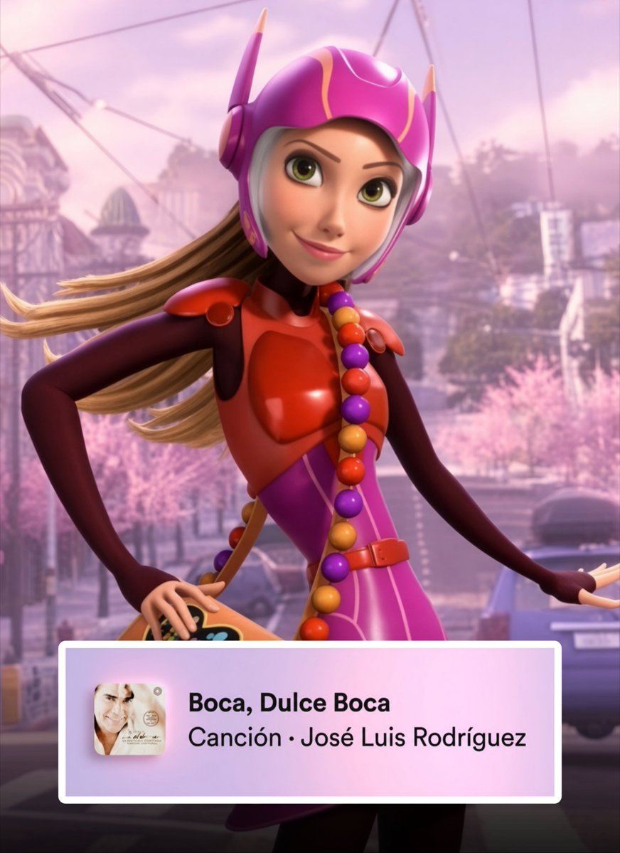 CartoonsOTMoon's tweet photo. Un dato animado hasta Beyond The Spider-Verse. Día 430:

​Cuando Honey Lemon aparece en Big Hero 6, está escuchando la canción "Boca, Dulce Boca" de José Luis Rodríguez 'El Puma'.

​Esto porque su actriz de voz (tanto en inglés como latino) es su hija: Génesis Rodríguez. https://t.co/1vPIc6V7o7