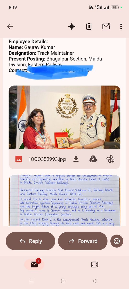 Monkdear308's tweet photo. Mam Geetika Pandey Ji, now you are the only one who can help. I know you are looking into this matter, but no concrete action has been taken yet. My brother future is now in your hands. I humbly request you to intervene and ensure immediate action in this matter
@EasternRailway https://t.co/NMdTZIZV48
