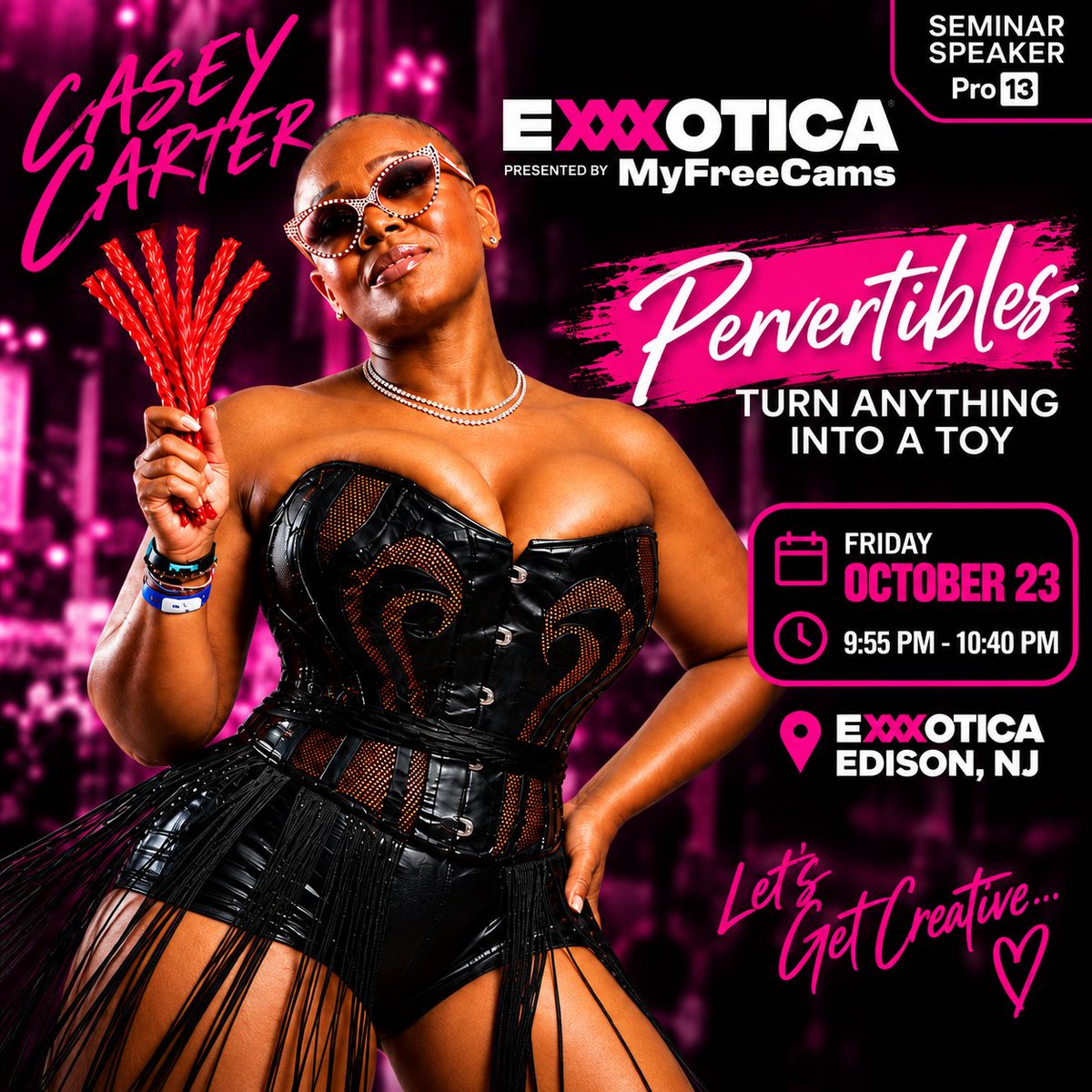ReadCaseyCarter's tweet photo. You don’t need an overflowing toy chest to have an interesting play life. 😏

Sometimes what’s missing isn’t another purchase. It’s imagination.

That’s the heart of Pervertibles: Turn Anything Into a Toy.

📍 EXXXOTICA Edison
📅 Oct. 23 | 9:55 PM
Come curious. Leave inspired. https://t.co/r0O6pt7BhG
