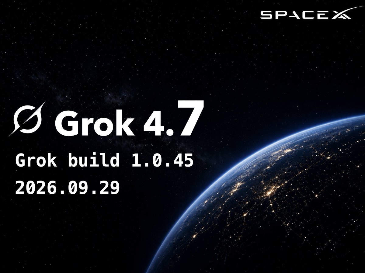 KoreanTramp's tweet photo. 🚀 Grok Build 신규 업데이트(2026.09.29)

1.0.45 — 2026-09-29

✨ 새 기능
• 플러그인이나 사용자 설정에 정의한 커스텀 에이전트를 spawn_subagent에서 바로 골라 실행할 수 있습니다.
👉 플러그인·프로젝트·사용자 에이전트가 있으면 spawn_subagent에 subagent_type 선택지가 생기고, 그 값으로 my-plugin:reviewer 같은 에���전트 이름을 지정합니다. 기본 제공 타입(general-purpose, explore, plan)과 xAI 번들 에이전트는 이 목록에 나오지 않으며, 타입을 생략하면 general-purpose로 실행됩니다. 없는 타입을 지정하면 사용 가능한 타입 목록과 함께 호출이 실패합니다.

• MCP 서버가 요청할 때마다 다시 읽는 토큰 파일을 쓸 수 있어, 주기적으로 바뀌는 인증 정보도 항상 최신 값으로 보냅니다.
👉 [mcp_servers.<이름>]에 bearer_token_file = "~/.config/internal-tools/token"처럼 적으면, Grok이 요청마다 파일을 읽어 Authorization: Bearer <내용> 헤더로 보냅니다. HTTP·SSE 서버에서 쓸 수 있고, 경로는 절대경로나 ~/로 시작해야 합니다. Authorization 헤더나 bearer_token_env_var 대신 쓰는 방식입니다. 토큰을 바꿀 때는 같은 폴더의 임시 파일에 새 토큰을 쓴 뒤 기존 파일 위로 이름을 바꿔 덮어써야 합니다. 파일을 그 자리에서 비우고 다시 쓰면 요청과 겹쳐 잘린 토큰이 전송될 수 있습니다.

• 모델을 선택해 두는 동안 입력창 위에 색깔 있는 안내 배너를 띄울 수 있습니다.
👉 [model.<id>]의 notice = { severity = "warning", text = "...", label = "deprecated" } 설정입니다. severity는 배너 색을 정하며 info(기본)·warning·critical 중 하나이고, text는 필수, label은 앞에 붙는 짧은 태그입니다. 배너는 직접 닫을 수 ��고, notice가 없는 모델로 바꾸면 사라집니다. 커스텀 모델 엔드포인트가 ��델 목록에 같은 형식의 notice를 담아 보낼 수도 있습니다.

🐛 버그 수정
• 부모 턴이 서브에이전트를 기다리며 멈춰 있을 때 상태 표시에 "Waiting for N subagents…"가 제대로 나옵니다.
👉 서브에이전트를 실행하면 부모 화면 스크롤백에 상태 블록이 생기고, 그 블록에서 Enter(또는 Ctrl+F)를 누르면 서브에이전트의 전체 대화를 볼 수 있습니다.

ℹ️ Grok build 다운로드 링크: https://t.co/f2TuUJAQYn
ℹ️ Grok bot 알아보기: https://t.co/mQXVyDZgrq
ℹ️ 최신 알파버전으로 업데이트하기 : grok update --alpha
ℹ️ 최신 안정버전으로 업데이트하기 : grok update

원문
1.0.45 — 2026-09-29

✨ Features
• Custom agents from plugins or your config can now be chosen directly with spawn_subagent.
• MCP servers can now use a token file that is re-read on every request so rotating credentials stay fresh.
• Models can now show a colored notice banner above the prompt while selected.

🐛 Bug Fixes
• Subagent wait status now correctly shows "Waiting for N subagents…" when the parent turn is blocked.