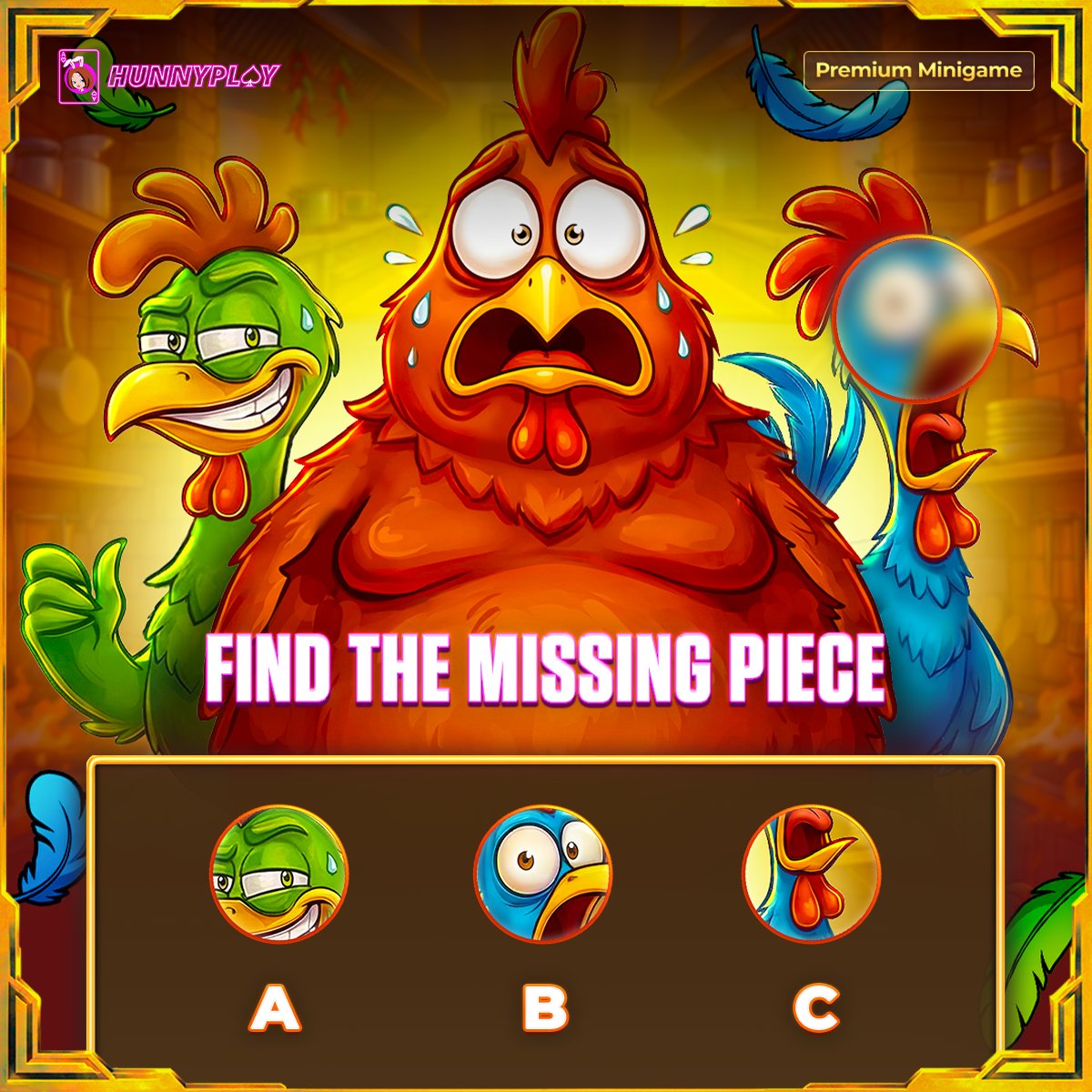 HunnyPlay_'s tweet photo. One piece is missing from the picture, can you figure out which one completes it? 👀

🎁 Total Reward: 120 Free Spins
🍀 3 lucky Hunnies will receive 40 Free Spins each

How to join:
• Follow @HunnyPlay_ 
• Like + Repost
• Reply with your answer + HunnyPlay username
• Your HunnyPlay account must have completed at least 1 deposit

Take a close look and drop your answer below. 💜

#HunnyPlay #Minigame