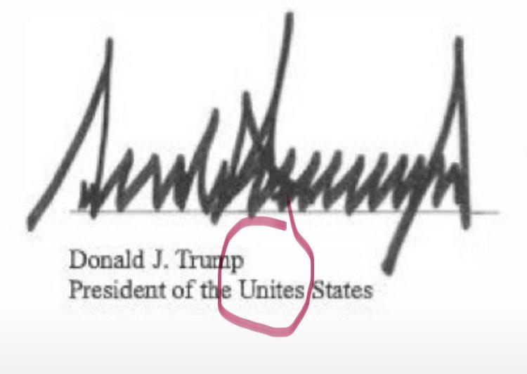 CattardSlim's tweet photo. The Head of Super Intelligence.

Donald J. Trump 
President of the UNITES States https://t.co/UiRnjL1xjz