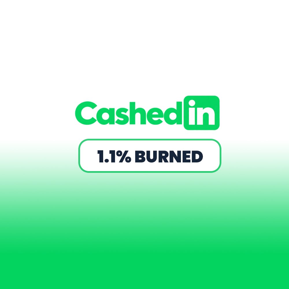 cashedinapp's tweet photo. We've done our 2nd burn on $CASH and have now burned a total of 1.1% of the supply so far!

All creator rewards will continue being used for buybacks and burns.

More updates are being made to our dashboard now. https://t.co/iZxXAB1Xif