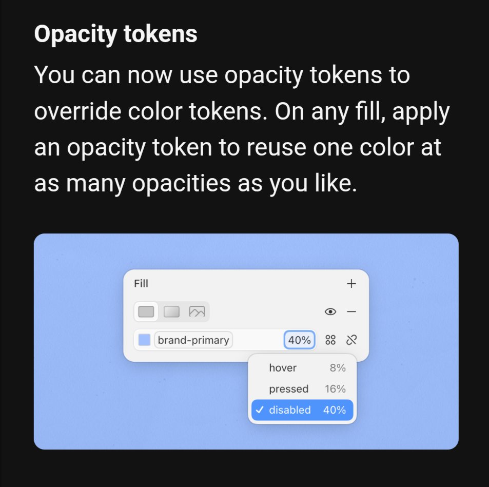 DanFlynnDesign's tweet photo. Way to go @paper with your latest update, including combining opacity tokens with color tokens! Hey @figma , imitation is the sincerest form of flattery ; )

Full details of their great update can be found here https://t.co/KEL71H1cKi https://t.co/r6RtqzOzve
