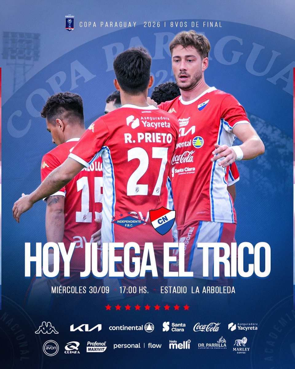clubnacionalpy's tweet photo. 𝐇𝐎𝐘 𝐉𝐔𝐄𝐆𝐀 𝐄𝐋 𝐓𝐑𝐈𝐂𝐎 !!

Vamos Nacional 🔴⚪️🔵 https://t.co/7rosmOw8l7