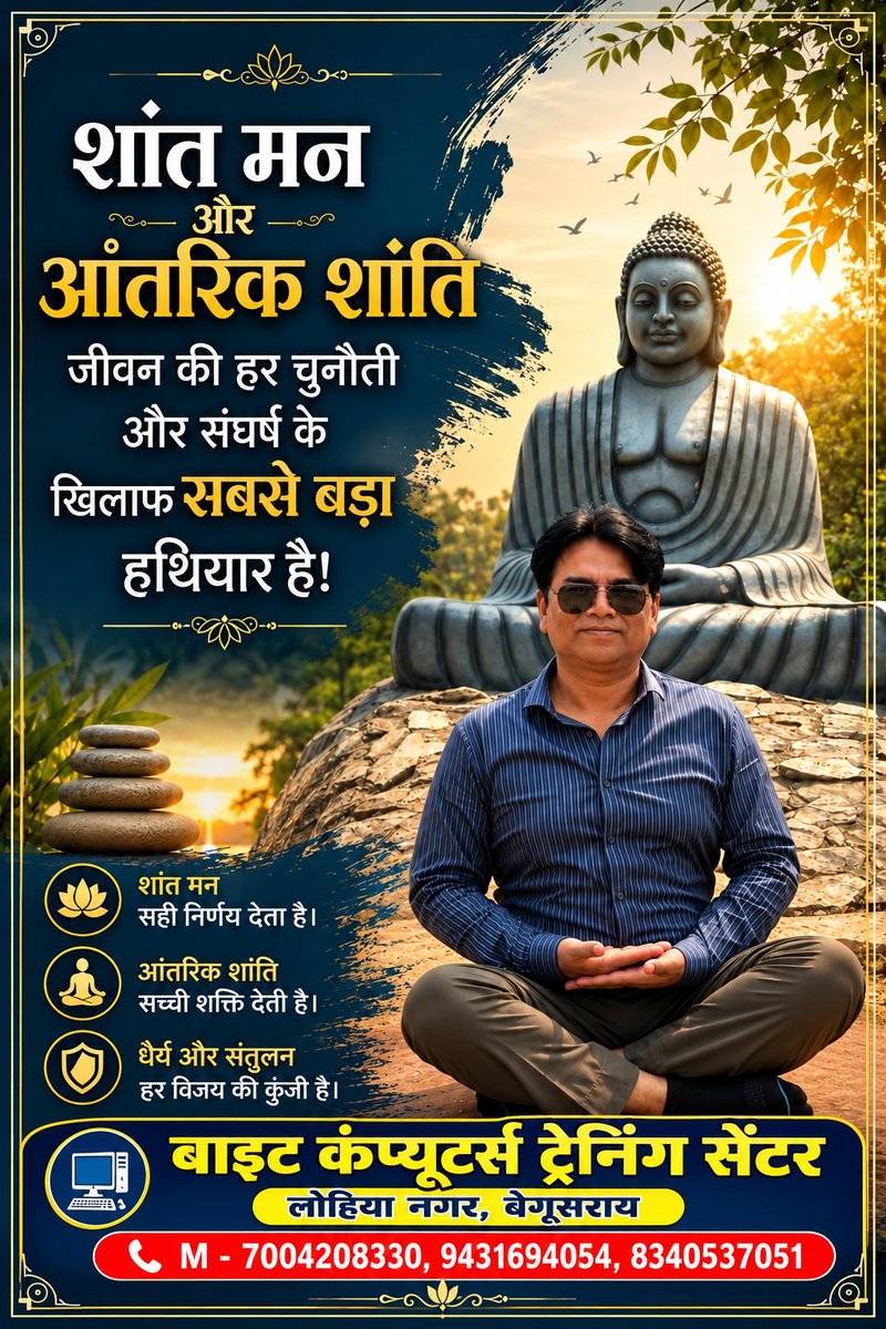 sanjaybyte's tweet photo. सुप्रभात....

बाइट कंप्यूटर्स ट्रेनिंग सेंटर 
लोहिया नगर, बेगूसराय।
मोबाइल - 7004208330, 9431694054, 8340537051 https://t.co/QGSuzS06mK