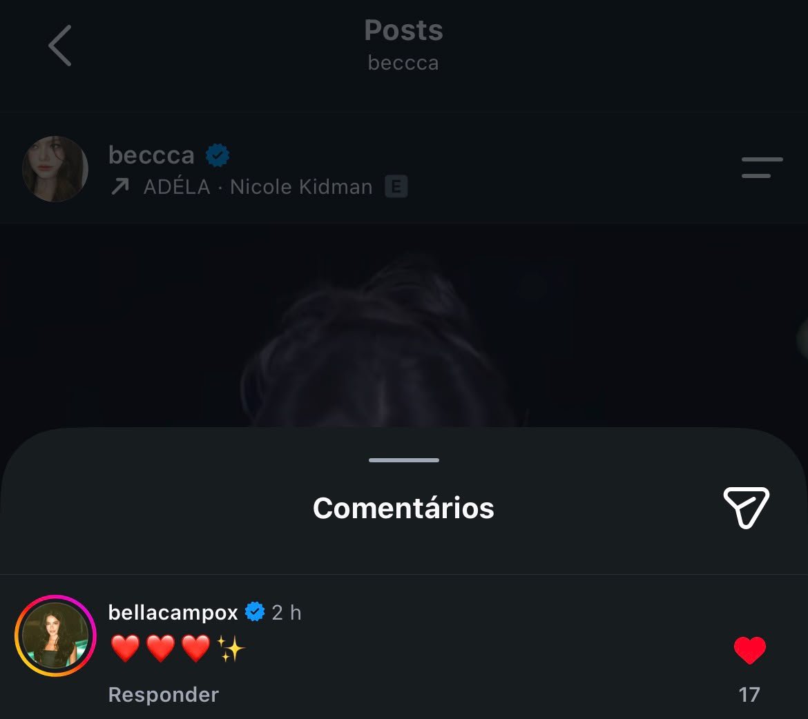 AdrianaPacific0's tweet photo. Bella Campos comentou no post da nossa princesa 

#LeDefileLOrealParis2026xBecky
#RebeccaxLOrealParis 
#beckysangels #BeckyArmstrong #LOrealParisTH https://t.co/2HMsY4jUYs