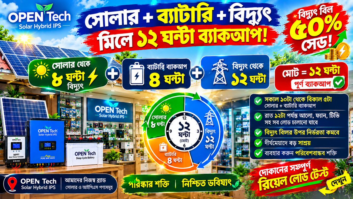 its_Shopon's tweet photo. আমাদের তৈরি Solar Hybrid IPS কি সত্যিই ১০০% কাজ করে? 😱 কাগজে-কলমে নয়, এবার বাস্তবে পরীক্ষা | Real Life Test
https://t.co/nkoNcS9puf https://t.co/LO951UgWbv