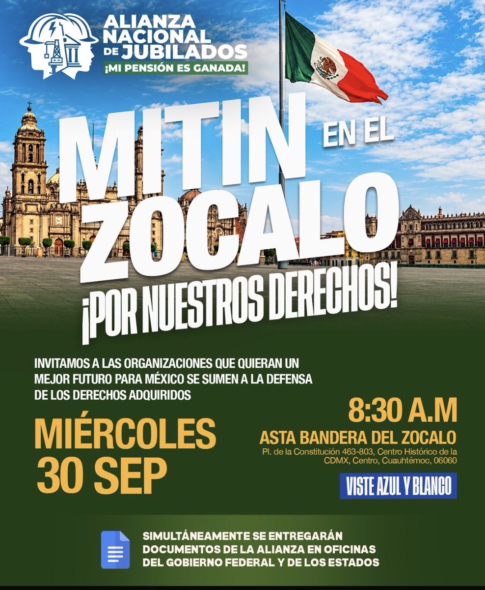 CJCENACEOPD's tweet photo. Jubilado CENACE estarán presentes, apoyando a la Alianza en defensa de la certeza jurídica y la no retroactividad de los derechos adquiridos, @nmasforo @mileniotv @TVAztecaCDMX_ @elheraldoco https://t.co/HbvVJETqwT
