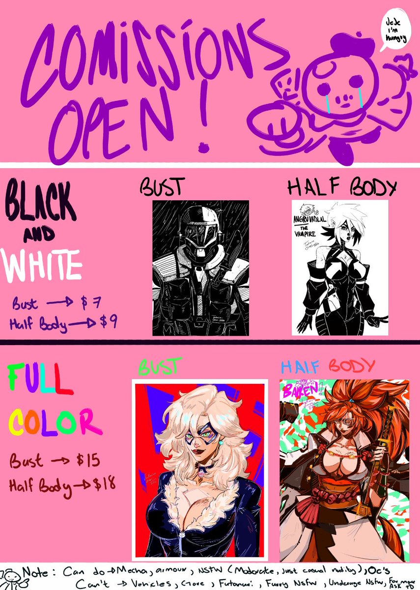 Joukarim_Onori's tweet photo. Hey ! 
I'm very sorry for posting this. But some financial hardships came here and there---
If anyone wants a sketch, here are the prices ! https://t.co/fVAy5SSpwH