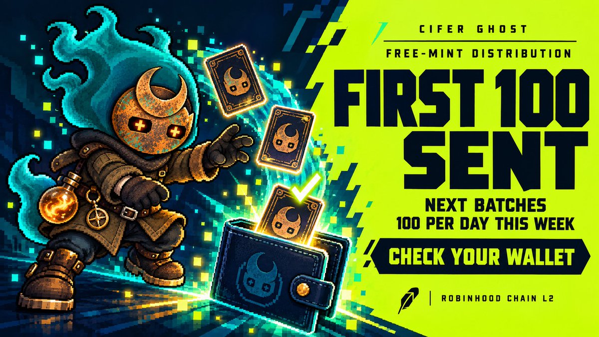 cifer_security's tweet photo. THE FIRST FREE MINTS HAVE LANDED 👻

The first 100 NFTs have been sent. Check your wallet!

Still waiting for yours? Distribution continues throughout this week, with 100 NFTs sent per day.

More GHOSTS are on their way 👻 https://t.co/AC0BCZJpRV