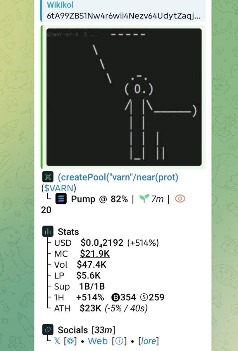 WikiKol1's tweet photo. Watch your entry on $VARN
CA
6tA99ZBS1Nw4r6wii4Nezv64UdytZaqjyU9BByw9BZfU
#SMNO #CRYPTOAI #CRYPTOCLARITYACT #MEMECOIN https://t.co/LDdW9iNI6W