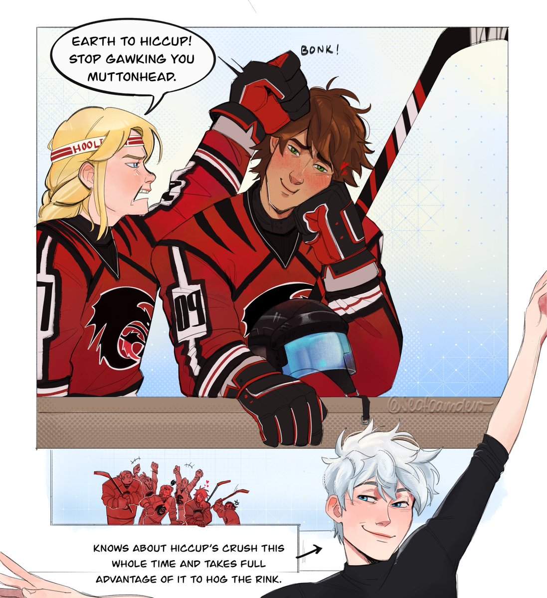 seafoamdew's tweet photo. An old request for a figure skater!Jack and an Ice Hockey player!Hiccup.

#hijack #frostcup #httyd #rotg https://t.co/VfGappNYnf