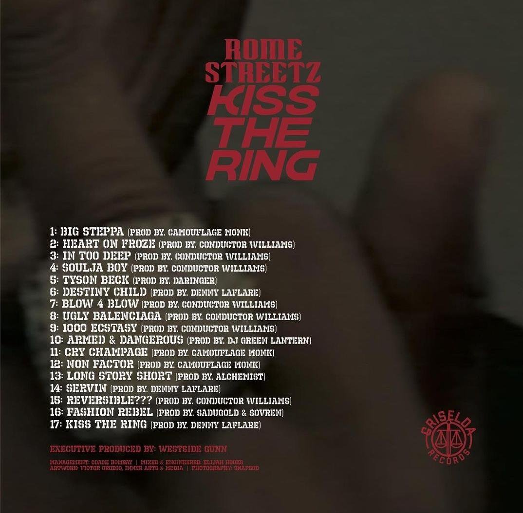 spacecowboyhash's tweet photo. September 30th, 2022. 

Happy 4th anniversary to Rome Street'z "Kiss The Ring". ⚖️🦂💍 https://t.co/qRVp9gpY4d