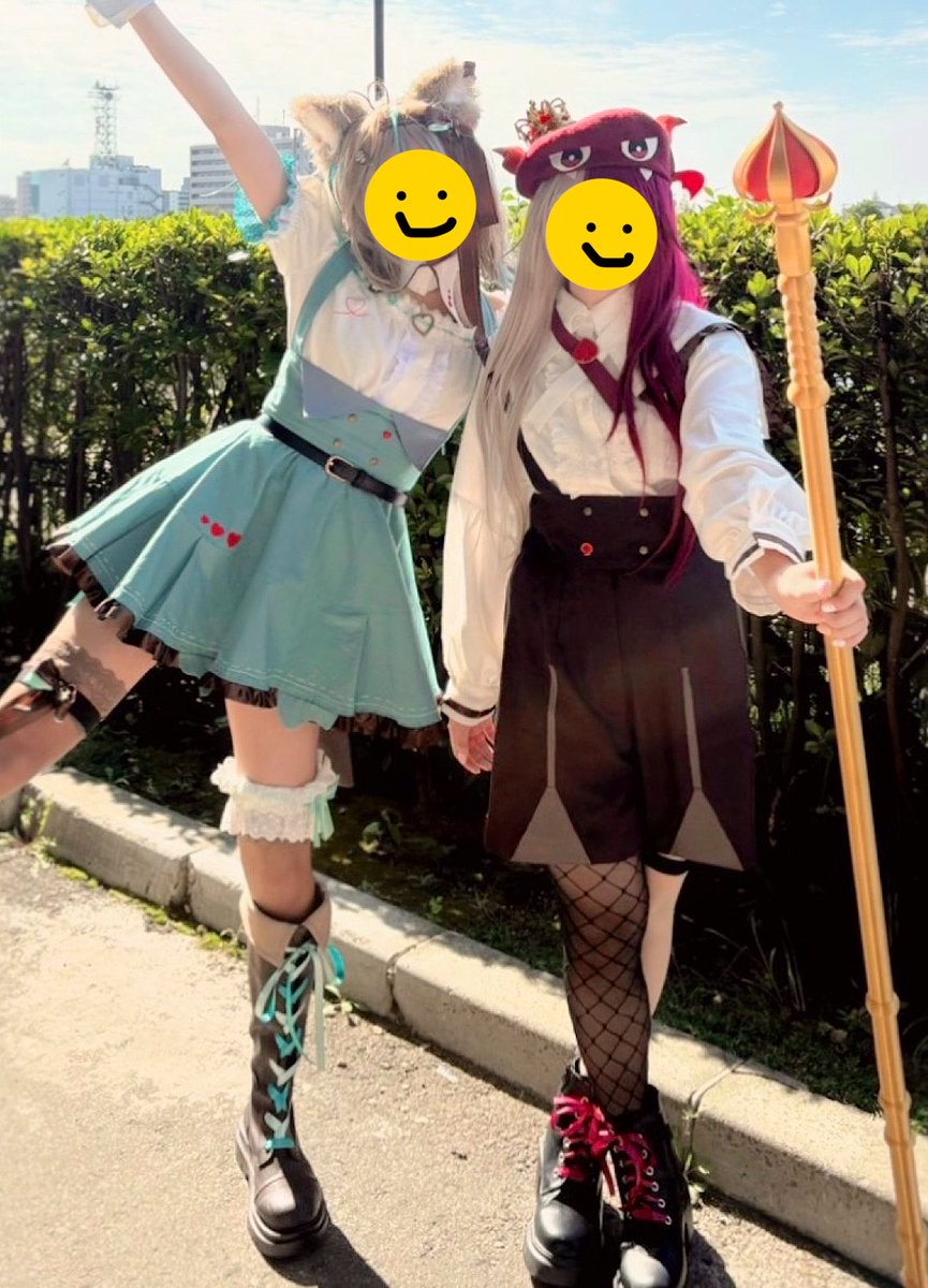 sumimar_767's tweet photo. 甘狼このみちゃんとあくび・でもんすぺーどちゃんの衣装&amp;ウィッグ作り上げました🪡🧵喜んでもらえて良かった😭💕
 #甘狼このみ  #あくびが止まらん  #ミリプロ  #ミリ創作 https://t.co/NkJLGqkOTm