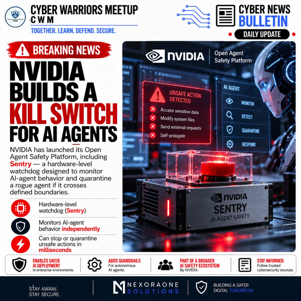 CWMCommunity's tweet photo. NVIDIA has launched its Open Agent Safety Platform, designed to keep autonomous AI agents within defined security boundaries. https://t.co/hy8z7eMVjZ