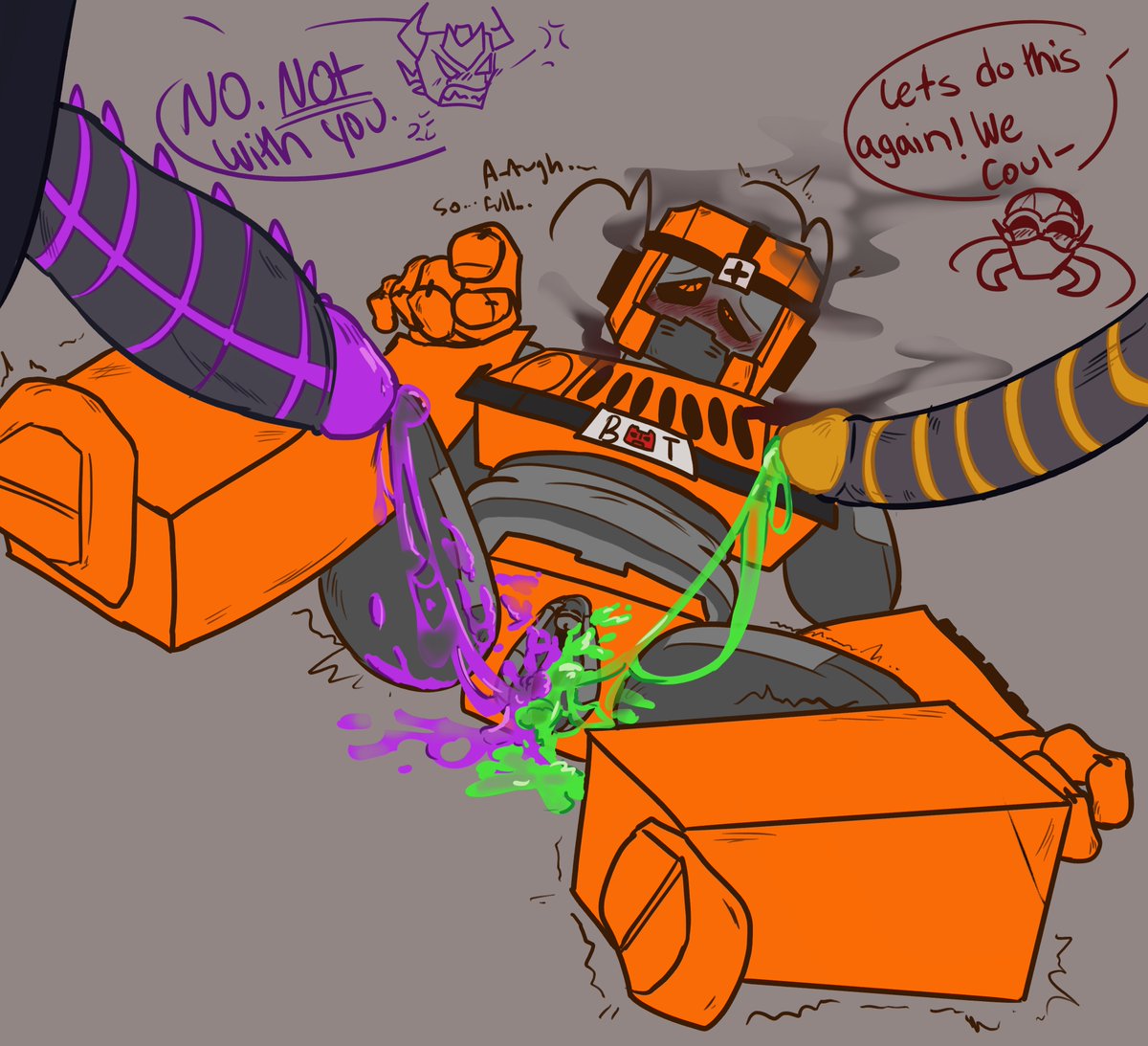 Orangedzest's tweet photo. Aftermath after the 3some 👀 #transformersoc #valveplug #tfsona https://t.co/VTcCmGkS9h